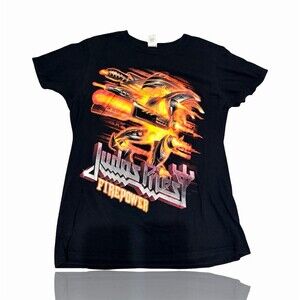 Judas Priest Firepower T-Shirt Unisex Adults M Black Double-Sided
